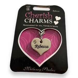 Cherish Charms REBECCA Name Bracelet Charm NEW‎ NWT Silver Tone Silvertone